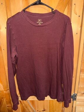 George Long-Sleeve Crewneck Top — Burgundy